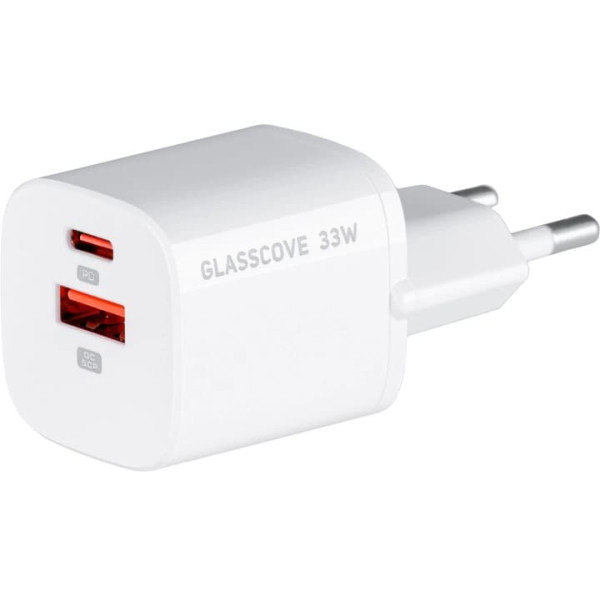 Мережевий зарядний пристрій Glasscove Wall Charger 33W USB+Type-C White Харків - зображення 1
