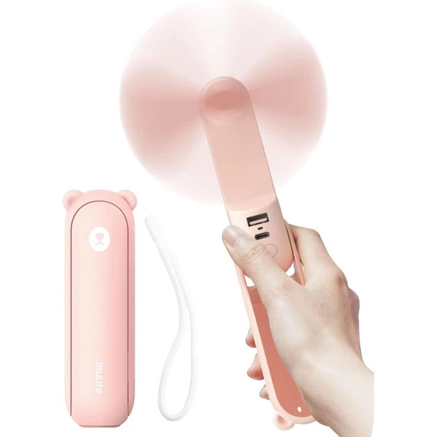 Вентилятор аккумуляторный Jisulife F8X Pink 10 Вт розовый Киев - изображение 3