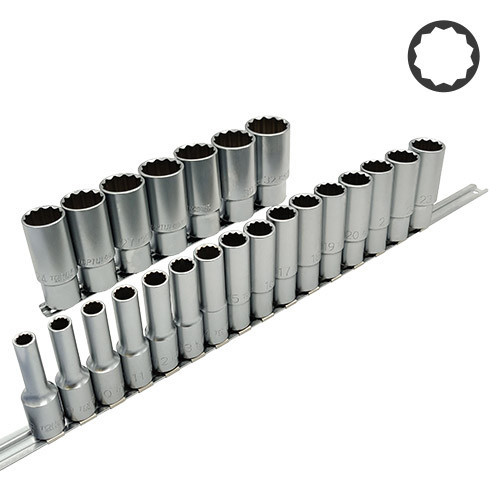 Набор головок торцевых на планке (длинные) 12-гр. 1/2" 23ед. TOPTUL GAAQ1623U-12 Харьков - изображение 1