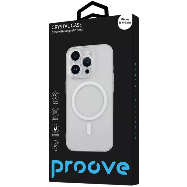 Чохол Proove Crystal Case with Magnetic Ring для iPhone 15 Pro Max Прозорий (PCCCIP15PM01) Харків - зображення 2
