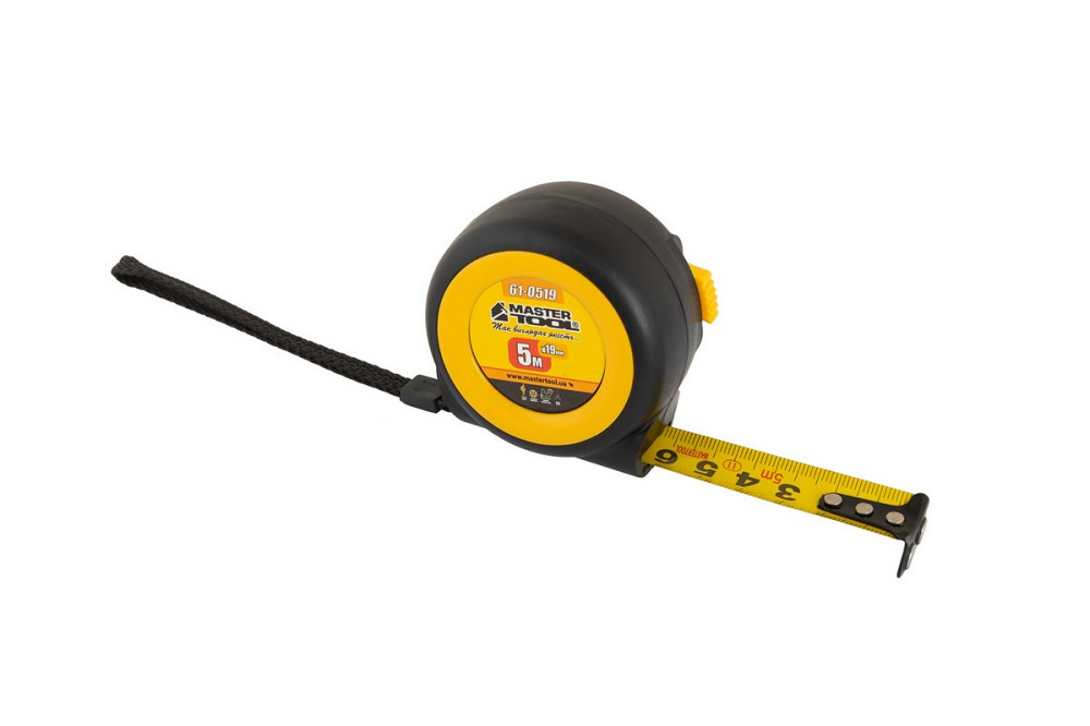Рулетка MASTERTOOL 5 м х 19 мм с магнитами автоматический фиксатор покрытие TPR храповый механизм 61 Харьков - изображение 5