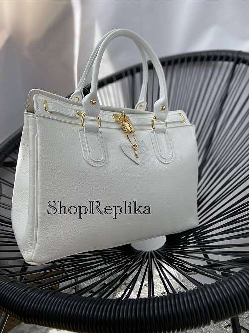 Итальянская кожаная сумка белого цвета шоппер кожаная сумка белого цвета вера пелле Гермес TS000146 Київ - зображення 1