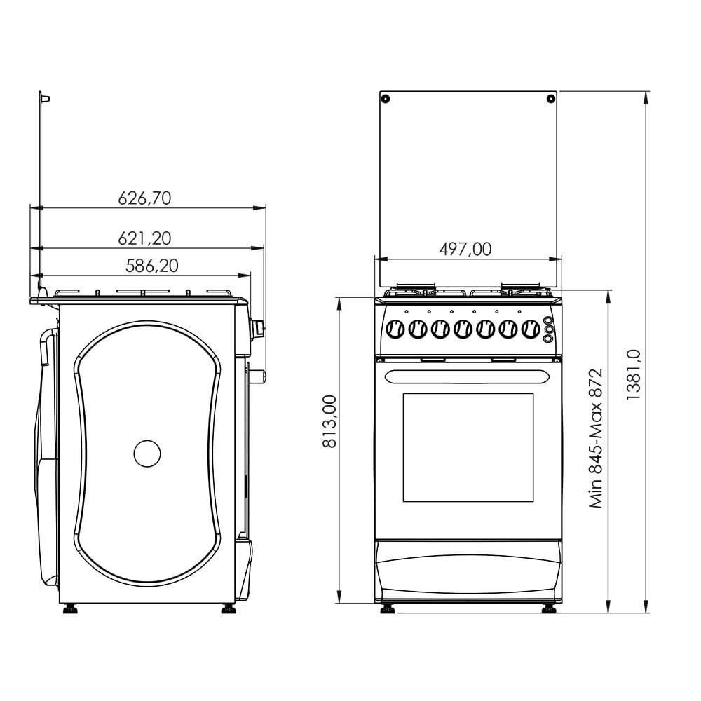 Плита кухонная газовая Grunhelm G4FG5612W (50 см) 4 конфорки газконтроль электроподжиг духовка Київ - зображення 6