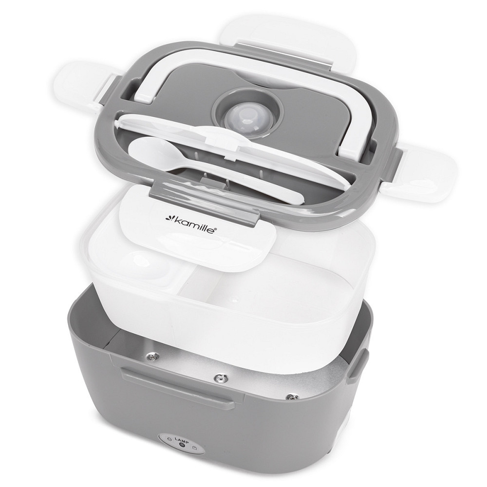 Ланч-бокс электрический с подогревом Кamille от 220В 1л серый Одесса - изображение 2