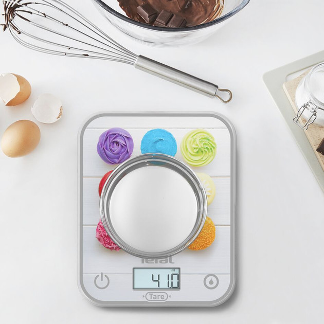Весы кухонные Tefal Optiss Cake Pops BC50D4V0 5 кг серебристые Київ - зображення 3