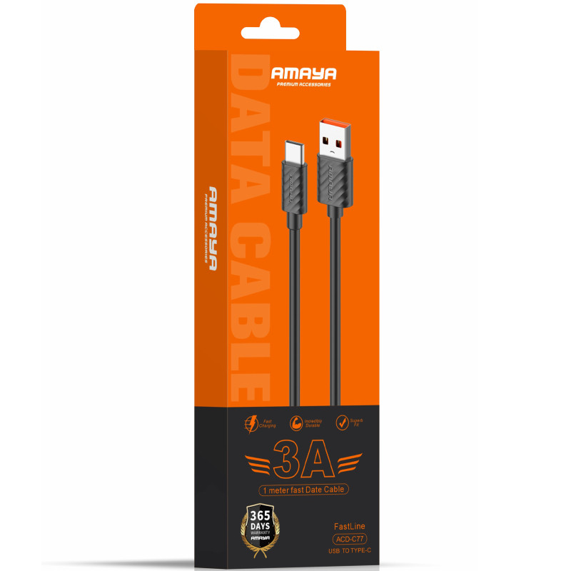 Дата кабель Amaya C77 USB to Type-C 3A (1m) Херсон - зображення 2