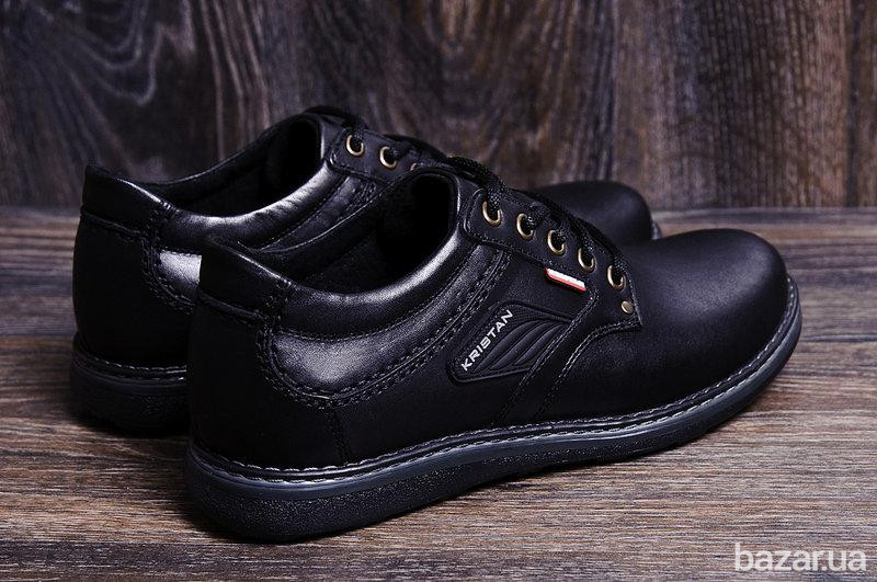 Мужские кожаные туфли Kristan black Київ - зображення 10