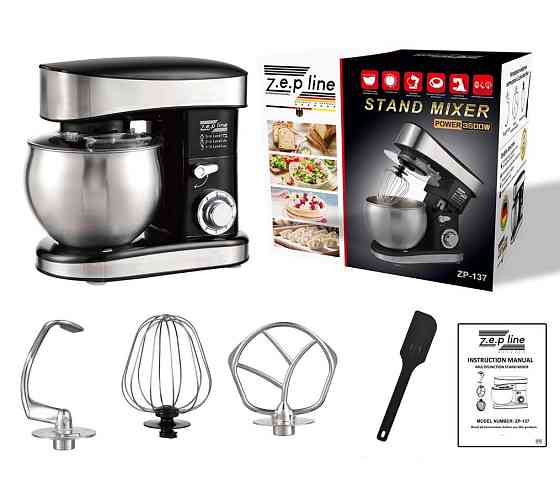 Тестомес миксер 4 в 1 Zepline ZP-137 Black 3500 Вт 7 л черный Київ