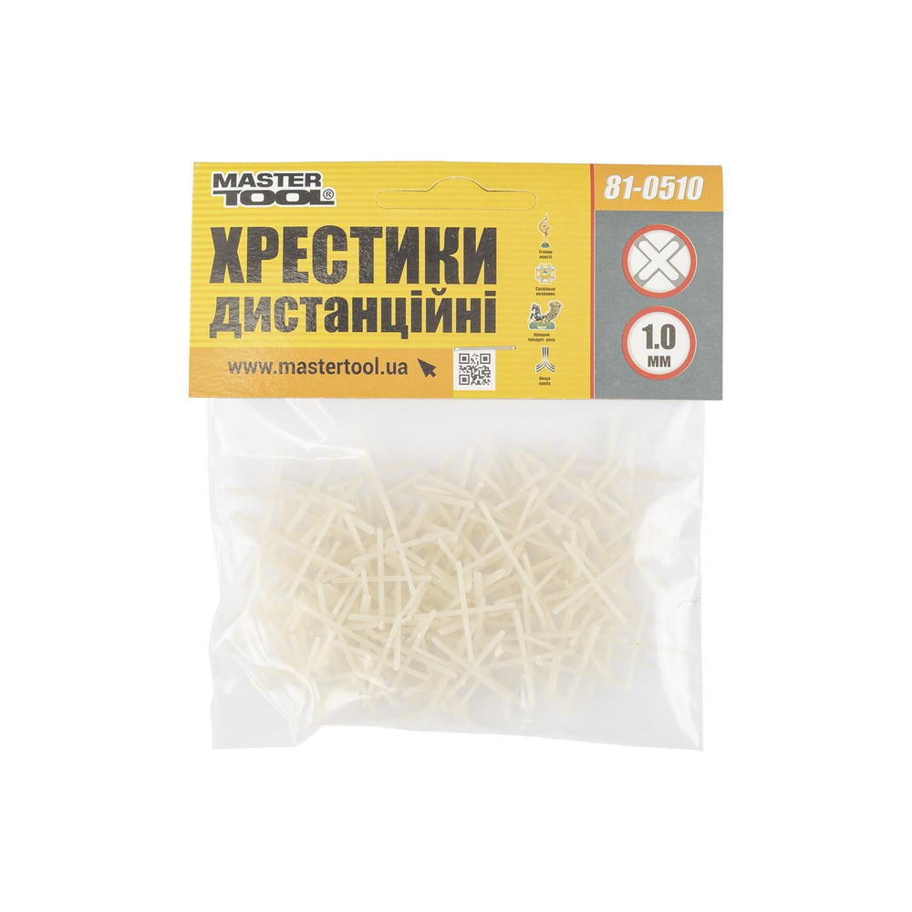 Крестики дистанционные для укладки керамической плитки MASTERTOOL 1.0 мм 170 шт 81-0510 Харьков - изображение 3