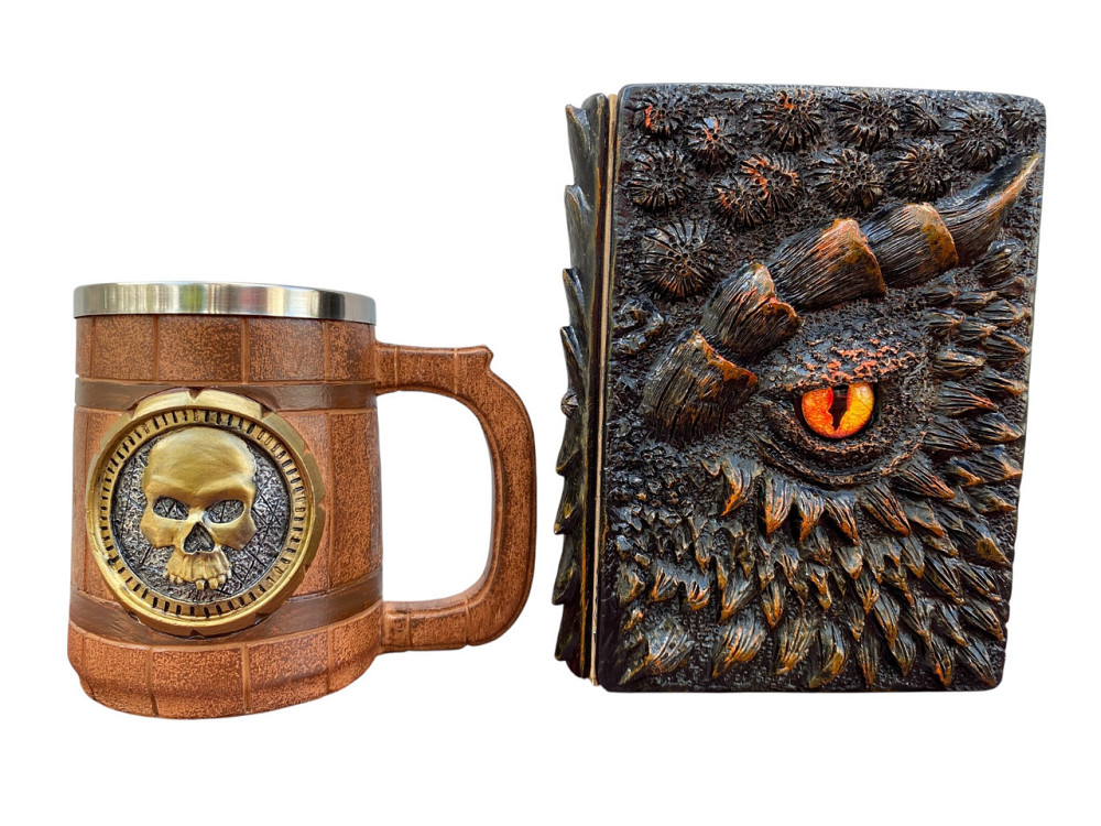 Подарочный набор Кружка 3D Череп Gold Rose и Блокнот 3D «Жар Сердца Дракона» Київ - зображення 1