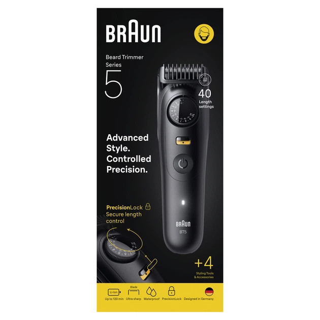 Триммер для усов и бороды Braun Beard Trimmer Series 5 BT5520 5 Вт черный Київ - зображення 6