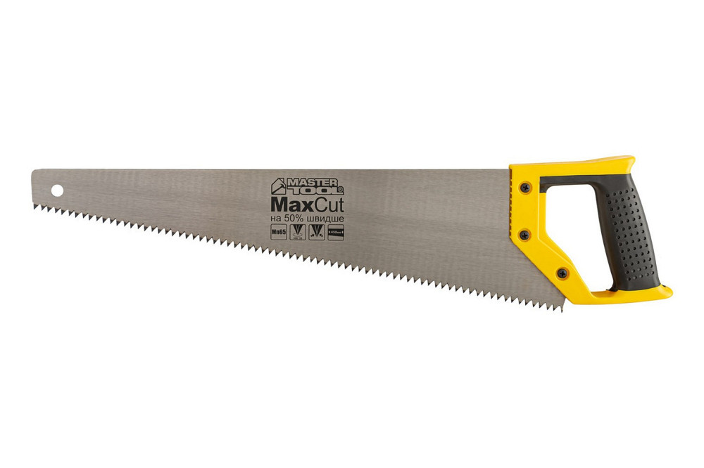 Ножовка столярная MASTERTOOL 4TPI MAX CUT 450 мм закаленный зуб 2-D заточка полированная 14-2645 Харьков - изображение 1