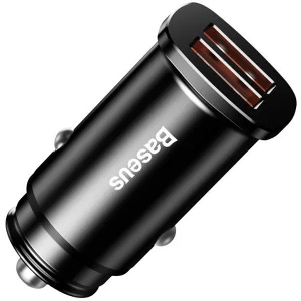 Автомобільний зарядний пристрій Baseus Square Metal QC 2USB 3.0 30W Black (CCALL-DS01) Харьков - изображение 1