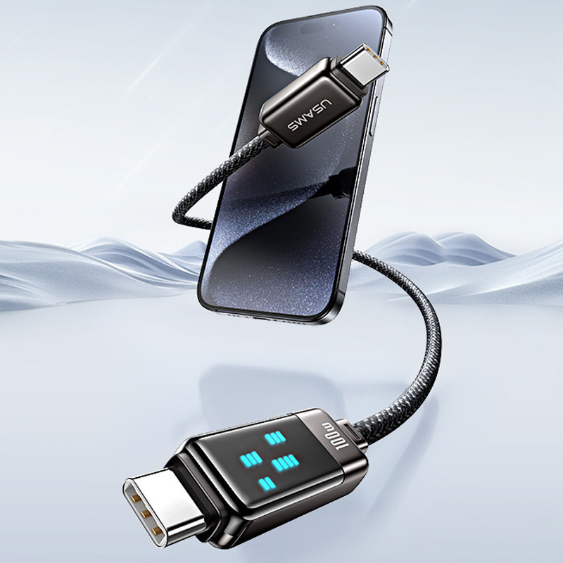 Дата кабель Usams US-SJ744 Meteor Ser. Type-C to Type-C 100W (1.2m) Херсон - зображення 2