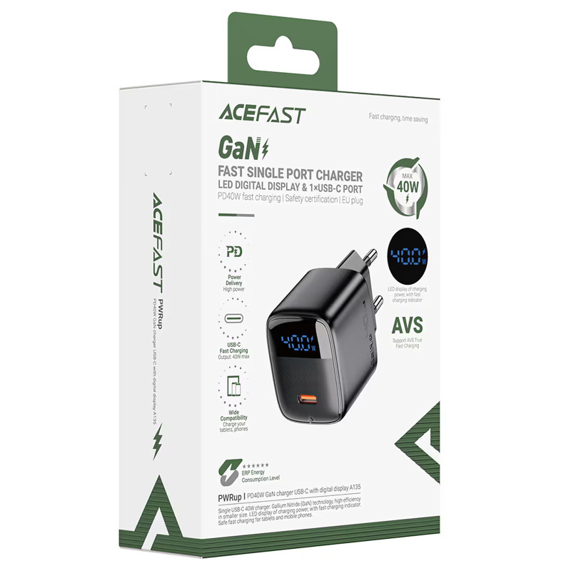 СЗУ Acefast A135 PD40W GaN (1USB-C) Херсон - изображение 3