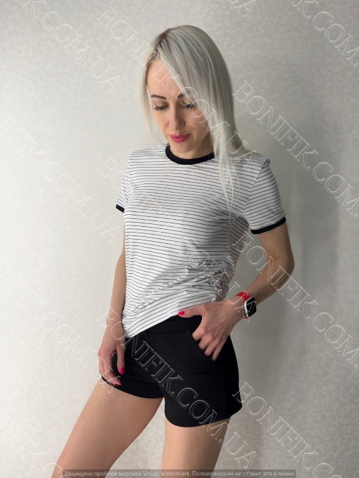 Домашний комплект (футболка+шорты) "Strip Life" (16154) (арт. 1641) Кривий Ріг - зображення 8