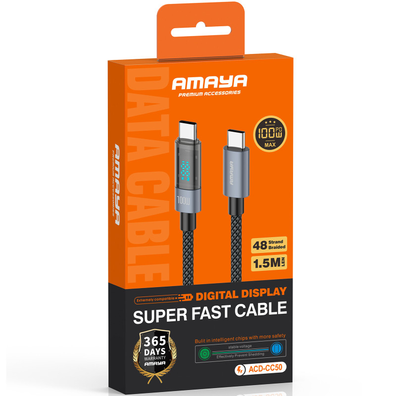 Уценка Дата кабель Amaya 50CC Type-C to Type-C 100W (1.5m) Херсон - зображення 2