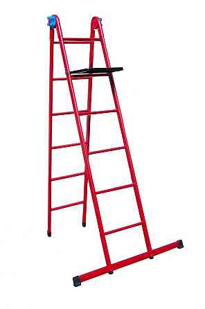 Лестница универсальная металлическая ГОСПОДАР 6 ступенек со столиком h 1610/3620 мм max 150 кг 79-10 Харьков