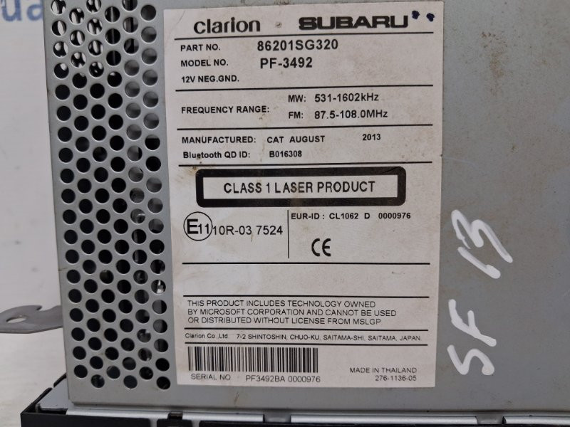 Магнитофон Subaru Forester 2012-2018 86201SG320 (Арт. 58966) Киев - изображение 5