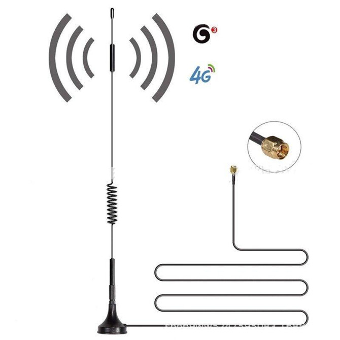Антенна 680-2700 МГц 8 дБ, до 30 Вт, 2G 3G 4G LTE, 32 см, RG 174 1 м, SMA-male. Смотрите графики КСВ Дніпро - зображення 1