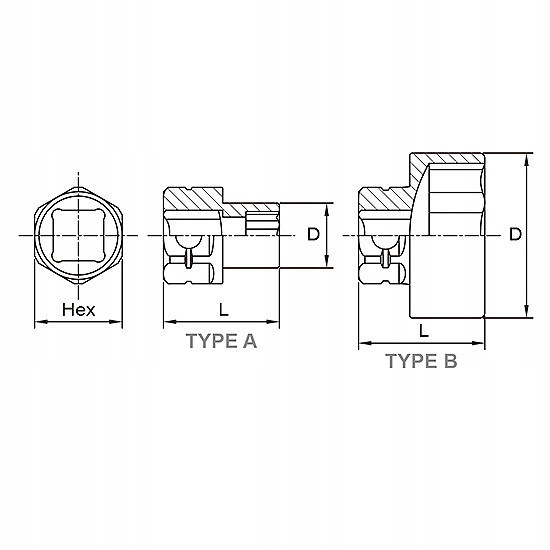 Набор головок ударных низкопрофильных с 6-гр. хвостовиком 1/2" 10-24мм 14ед. TOPTUL GDBU1402 Харьков - изображение 5