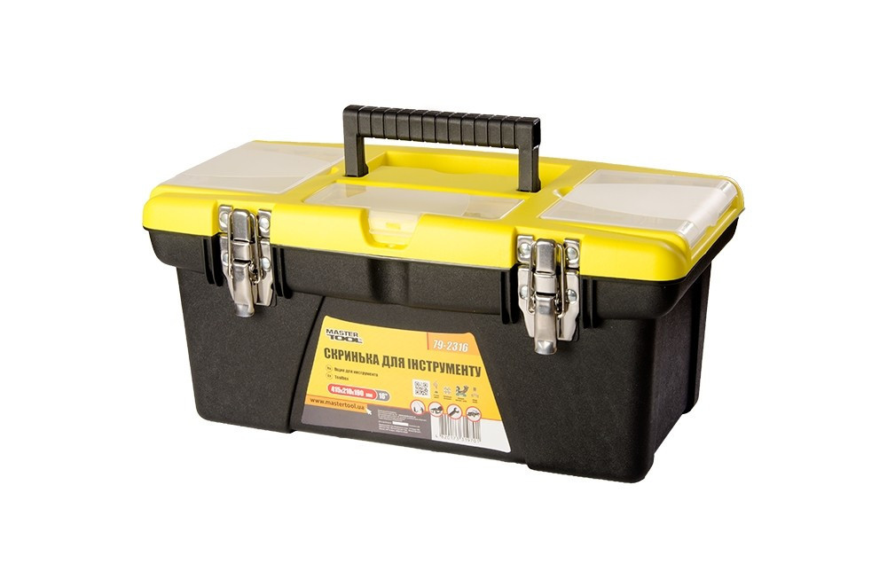 Ящик для инструментов MASTERTOOL с металлическими замками съемные органайзеры 16" 415х210х190 мм 79- Харків - зображення 1
