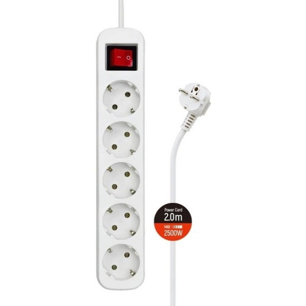 ColorWay Фільтр живлення СolorWay 5 розеток 2м White (CW-PSEA52W) Харьков - изображение 1