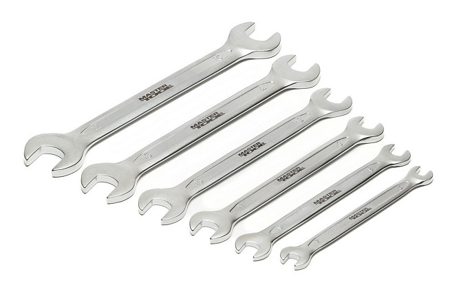 Ключи рожковые MASTERTOOL PROFI COLD STAMPED набор 6 шт (6х7-16х17 мм) CrV DIN3110 70-1106 Харків - зображення 2