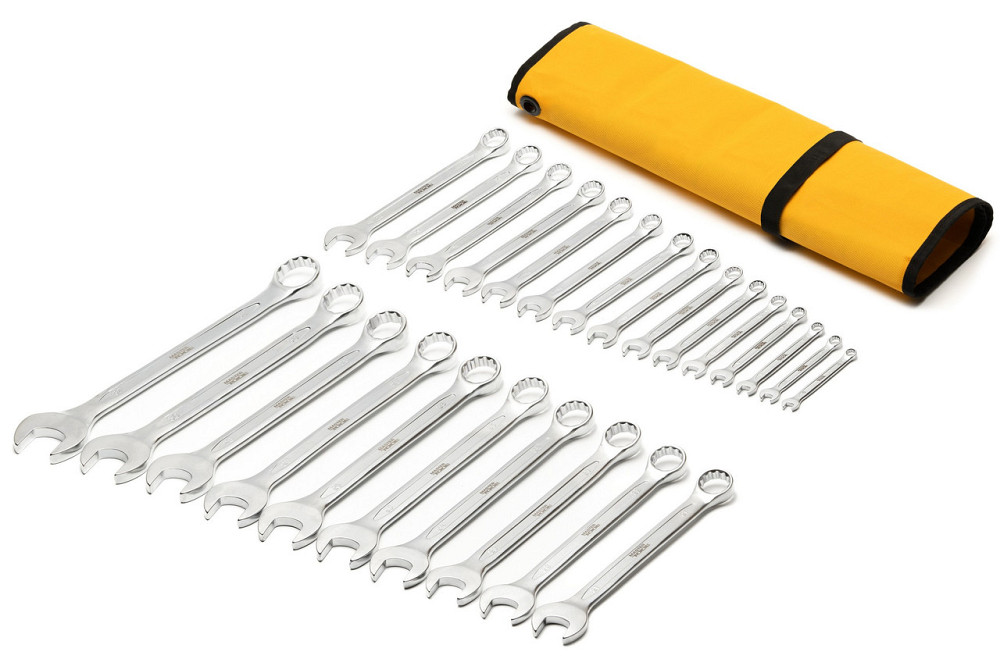 Ключи комбинированные MASTERTOOL COLD FORGED набор 25 шт (6–28/30/32 мм) 31CrV3 DIN 3113 в чехле 72- Харьков - изображение 2