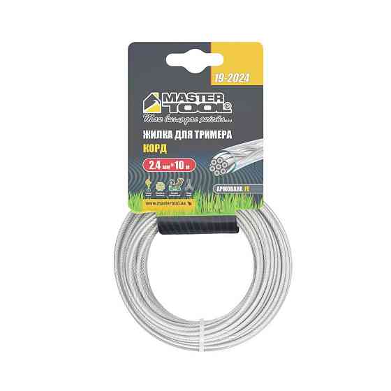 Леска для триммера MASTERTOOL со стальным сердечником 2.40 мм 10 м "круг" 19-2024 Харків