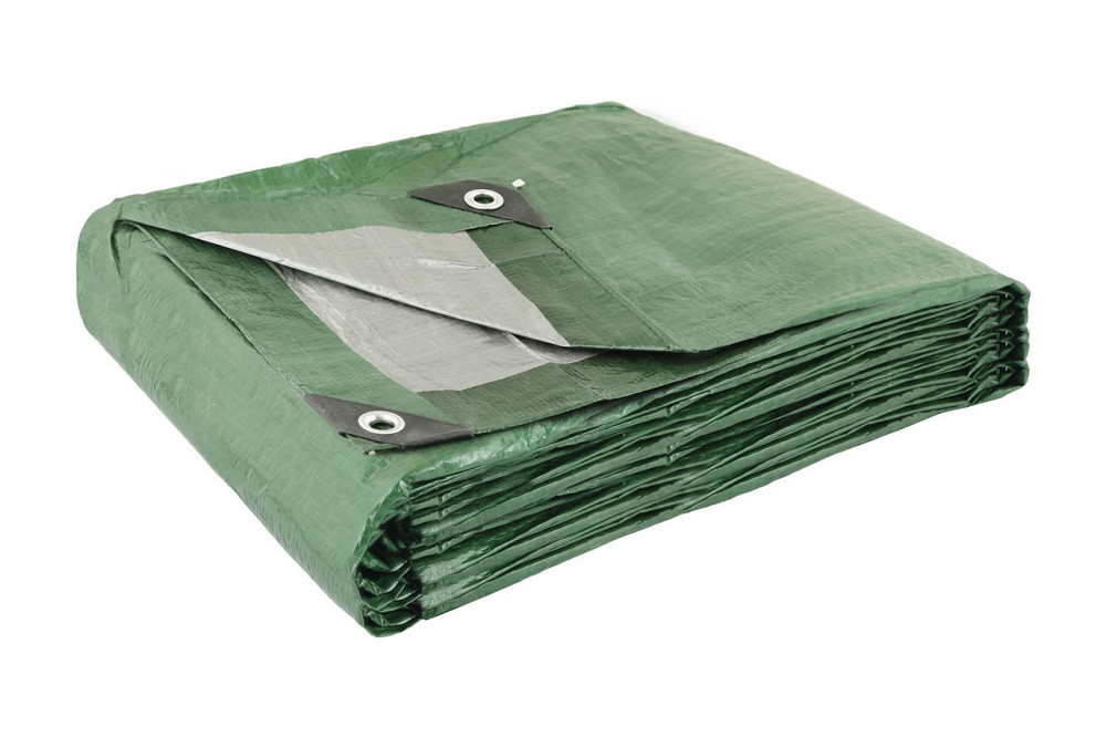 Тент универсальный MASTERTOOL TARPAULIN 5 × 6 м двухсторонний 130 г/м² Green/Silver 89-1506 Харків - зображення 6
