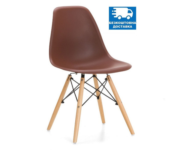 Стілець Тауер Вуд пластиковий коричневий Дніпро - зображення 1