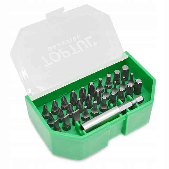 Набор бит для шуруповерта 31ед. TOPTUL 1/4" SL;PH;PZ;TORX;HEX + магнитный держатель GAAW3101 Харьков