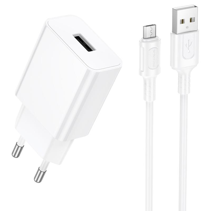 СЗУ Borofone BA110A Lemi 7.5W (1USB-A) + кабель USB to MicroUSB Херсон - зображення 1