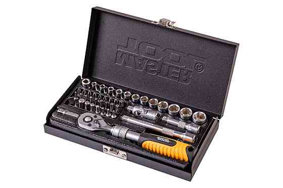 Набор инструментов MASTERTOOL PROFI ¼" 45 шт 4-13 мм телескопическая трещотка CrV50BV30 металлически Харків