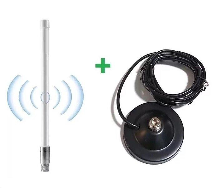 Антенна 840-1035 МГц 4-7 dBi, до 50W 32 см, N-male, с магнитным основанием 9 см, RG58U 3 метра с RP  Днепр - изображение 1