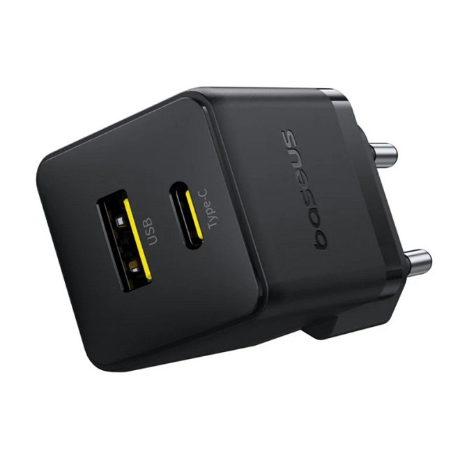 СЗУ Baseus Palm Fast Charger 30W (1USB-A/1C) + кабель Type-C to Type-C (P1011160A) Херсон - зображення 3