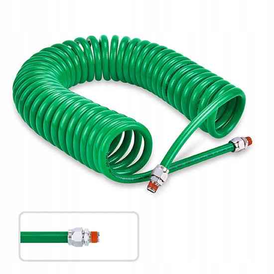 Шланг для компрессора спиральный полиуретановый 8*12мм 10м 1/4" внешняя резьба TOPTUL KHLC08100 Харків