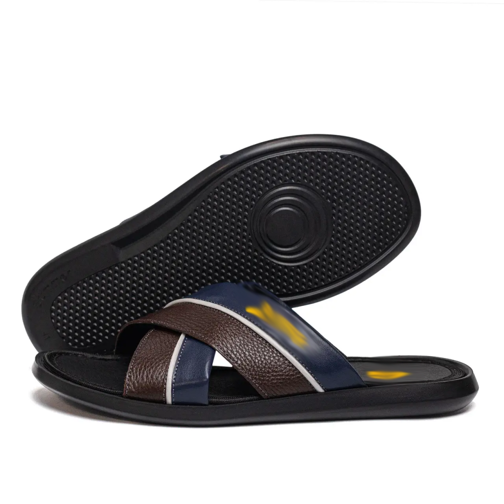 Мужские кожаные  летние шлепанцы-сланцы Київ - зображення 1