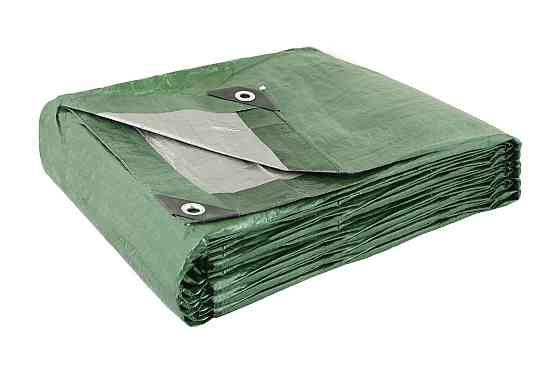 Тент универсальный MASTERTOOL TARPAULIN 5 × 8 м двухсторонний 130 г/м² Green/Silver 89-1508 Харьков