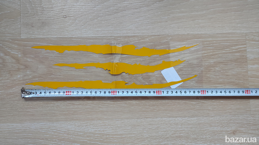 Наклейка на авто в виде Царапины Когтем Жёлтый Борисполь - изображение 5