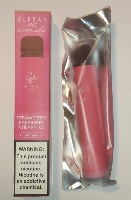 Pod-система ELFBAR 1500 Strawberry Raspberry Ice Запорожье - изображение 2