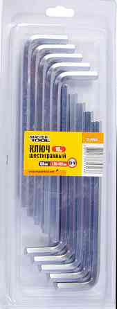 Ключ шестигранный MASTERTOOL Long Arm CrV 8,0 мм 36×149 мм набор 10 шт 75-0008 Харків