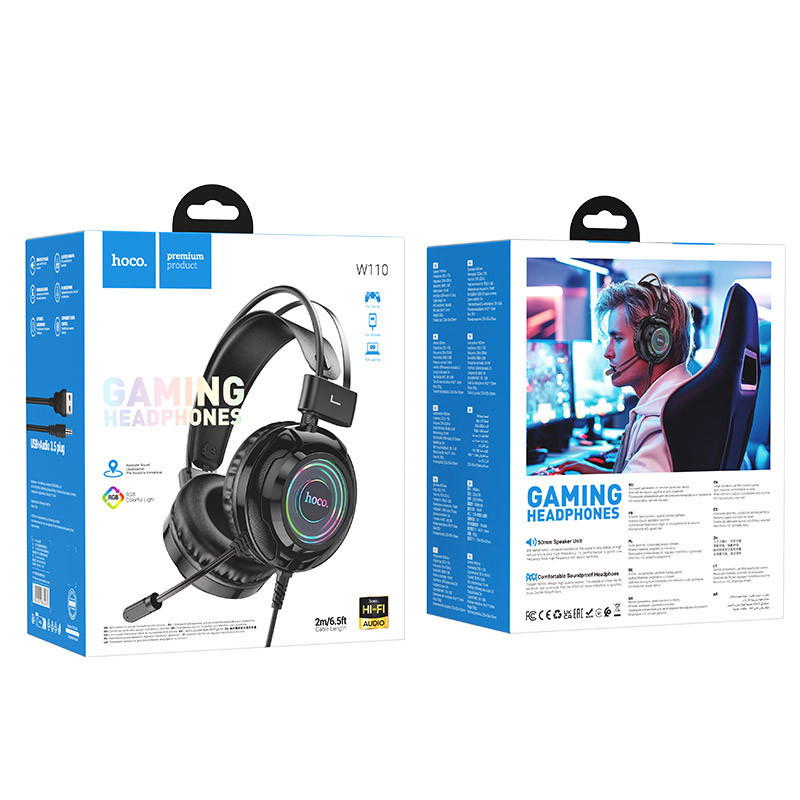 Накладные наушники Hoco W110 Resource (USB+3.5mm/2m) Херсон - зображення 5