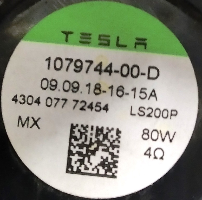 Динамик двери передней левой/правой PREMIUM AUDIO 200 мм Tesla model 3 1079744-00-E Киев - изображение 3