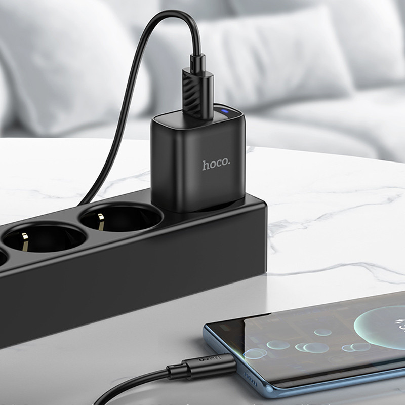 СЗУ Hoco C140A Smart QC3.0 18W (1USB-A) + кабель USB to Type-C Херсон - зображення 5