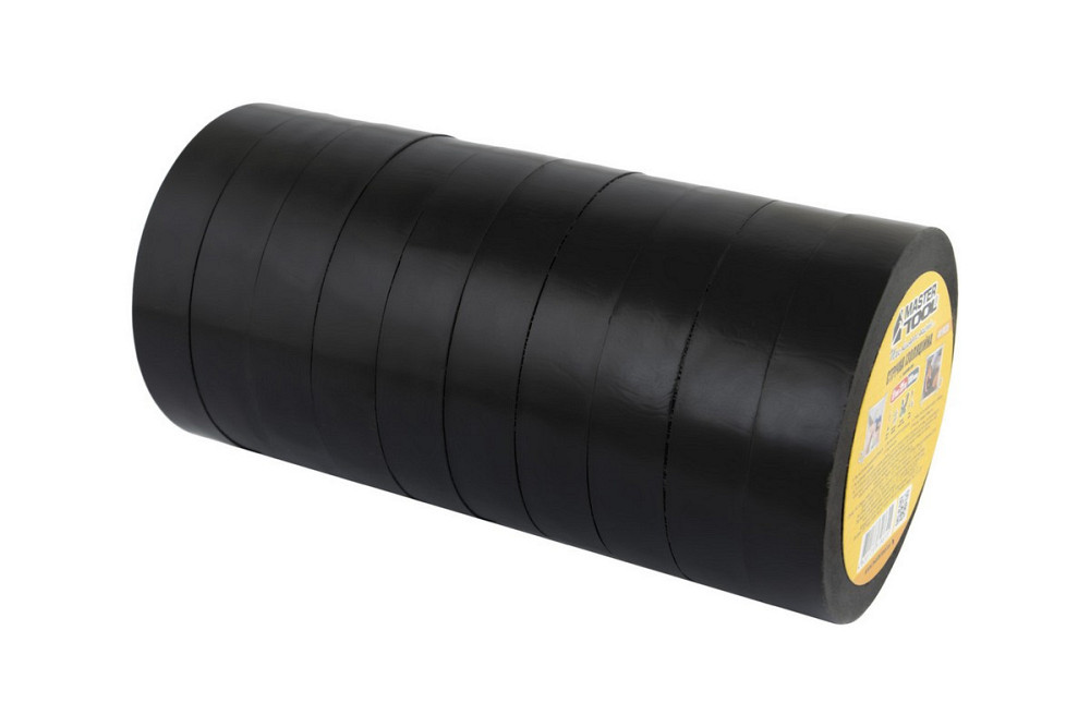 Лента изоляционная MASTERTOOL PVC 17 мм×25 м 10 шт черная 44-9125 Харків - зображення 4
