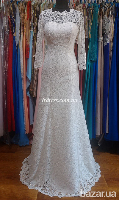 Кружевное свадебное платье а-силуэта Київ - зображення 3