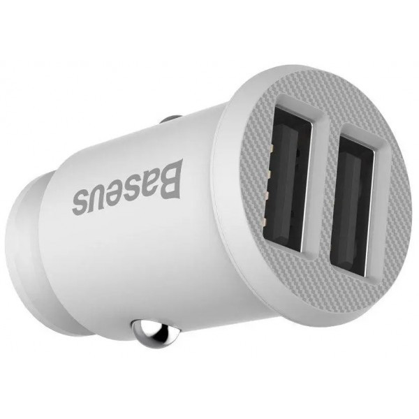 Автомобільний зарядний пристрій Baseus Grain Car 2USB 3.1A White (CCALL-ML02) (Код товару:24217) Харків - зображення 3