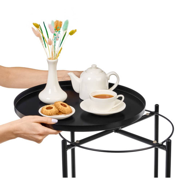 Столик Макс журнальний круглий чорний Дніпро - зображення 3